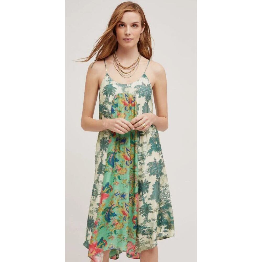 Maeve Anthropologie Santee Swing Dress Eastern Floral Paisley Petite XSP